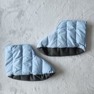 Eddie Bauer Down Fill Slippers Booties Womens Size Small Light Blue Made In USA